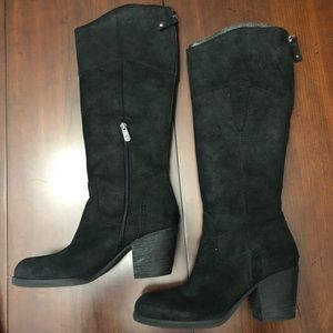 Guess Black Suede Knee High Boots Size 8.5
